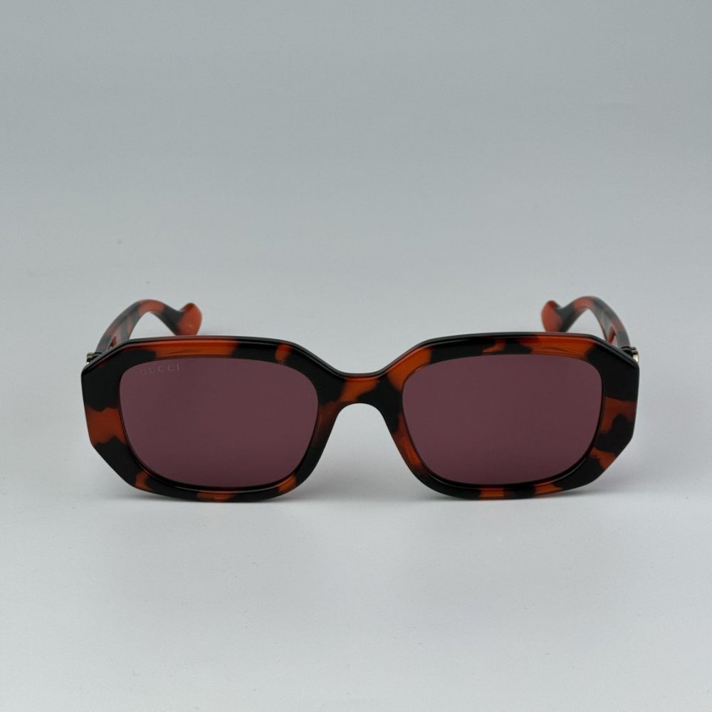 Gucci GG1535S 005 BRAND NEW Sunglasses Orange Havana Violet Women Geometric
